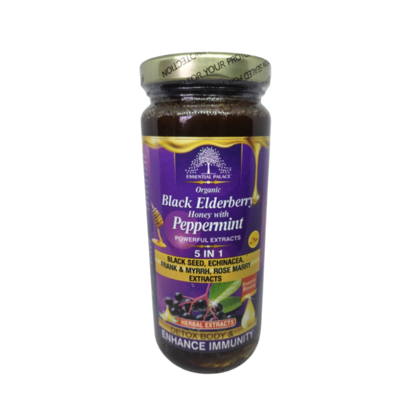 Organic Black Elderberry Honey with Peppermint